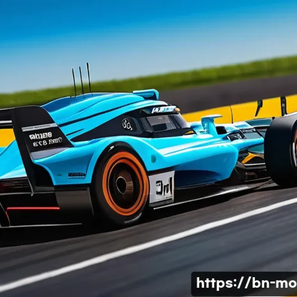 모터스포츠 초보자 입문 가이드 - A dynamic and detailed illustration of three types of race cars lined up on a professional racing tr...