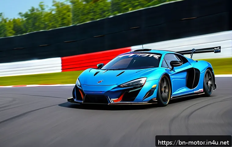 F1 머신의 코너링 기술 분석 - A high-performance racing car equipped with an active suspension system speeding through a sharp cor...